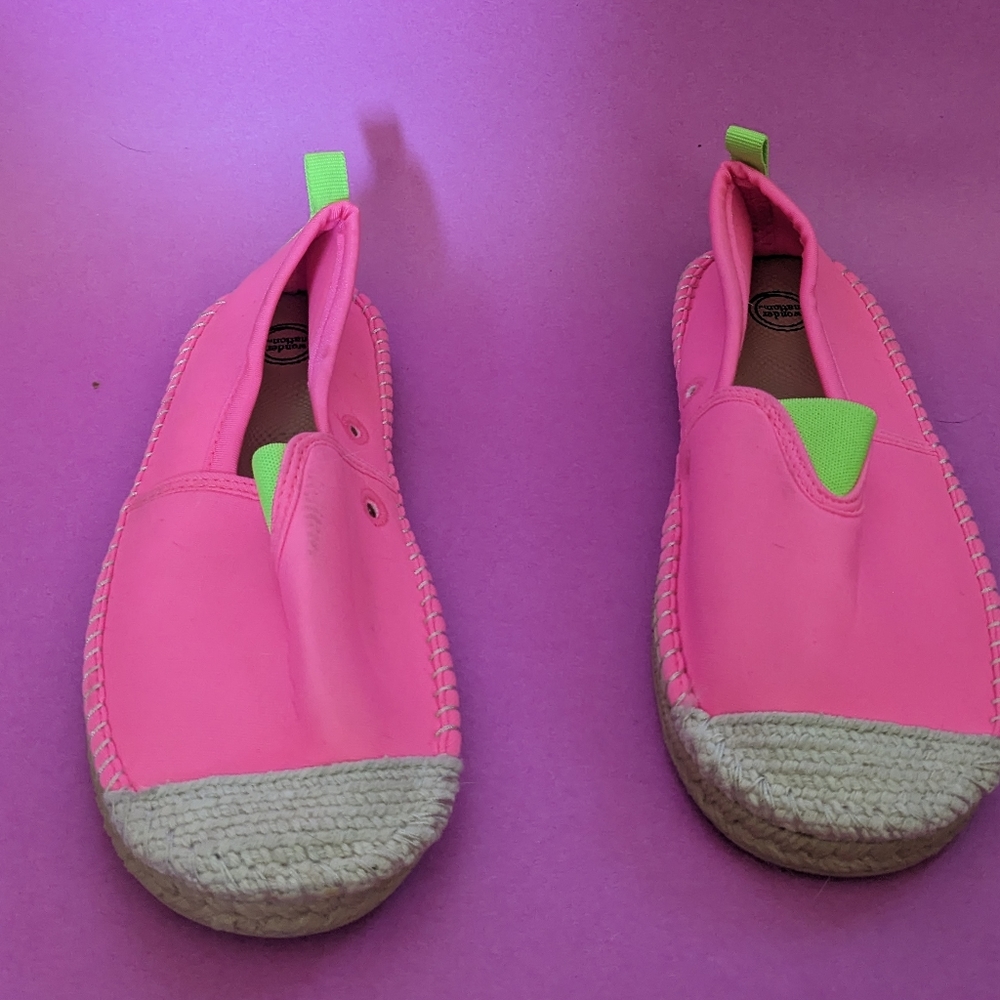 Girls satin slippers with bows purple size 13 / 1
